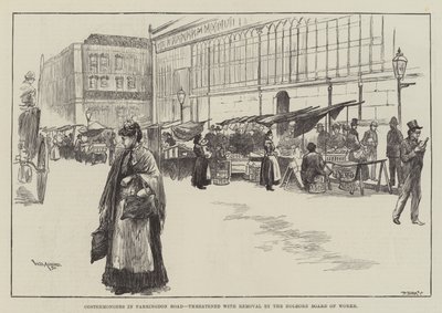 Costermongers na Farringdon Road, kterým Holborn Board of Works vyhrožuje odstraněním od William Douglas Almond