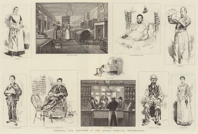 Hospital Life, Skicy v londýnské nemocnici, Whitechapel od William Douglas Almond