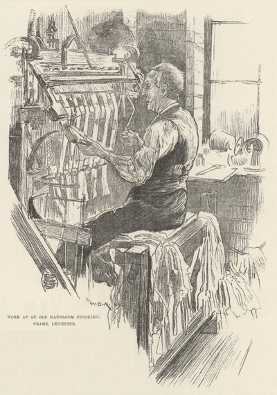 Práce v Old Handloom Stocking-Frame, Leicester od William Douglas Almond