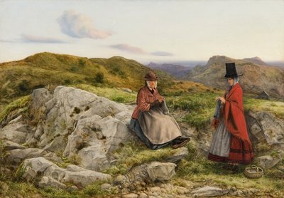 „Velšská krajina s pletením dvou žen“, 1860 od William Dyce