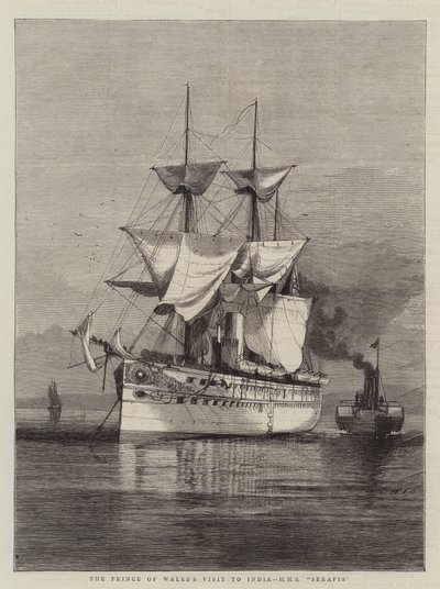 Návštěva prince z Walesu v Indii, HMS Serapis od William Edward Atkins