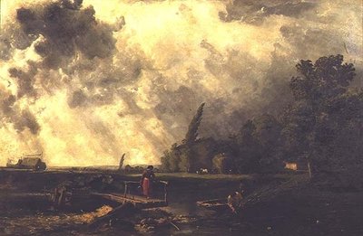 Scéna na břehu Medway - Bouřlivý den od William Edward Dighton