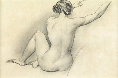Sedící akt (tužka na papíře) od William Edward Frost