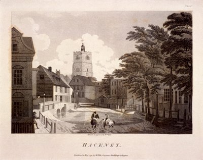Celkový pohled na Hackney, Londýn, 1791 od William Ellis