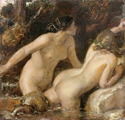 Nymfy s mořskou příšerou (olej na papíře) od William Etty