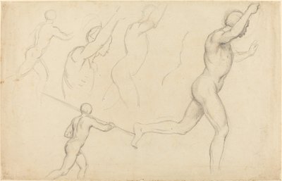 Studie běhu mužů od William Etty