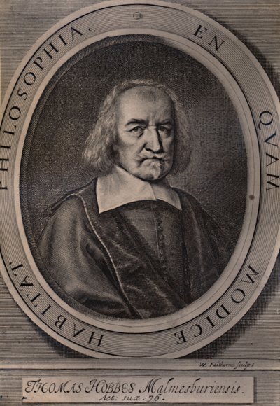 Thomas Hobbes, anglický filozof, c1668 1894 od William Faithorne