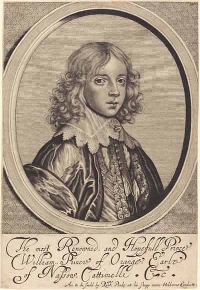 William II, princ Oranžský od William Faithorne