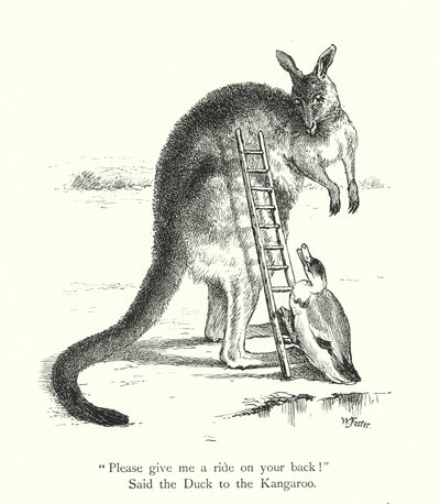 The Duck And The Kangaroo (rytina) od William Foster