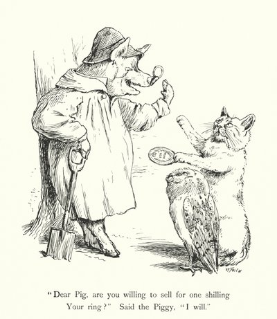The Owl And The Pussy Cat (rytina) od William Foster