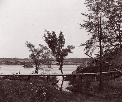 Fort Darling. Maskovaná baterie a překážka v James River, ca. 1865. od William Frank Browne