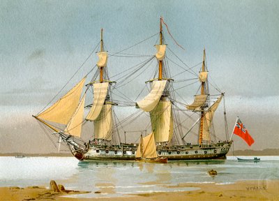 Dělová fregata Royal Navy 42, c1780 c1890-c1893. od William Frederick Mitchell