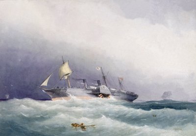 Parník Royal Mail "Atrato", postavený z kovu společností Caird  Co v anglickém Greenocku v roce 1853. Obraz z roku 1864, akvarel Williama Fredericka Mitchella (1845-1914). od William Frederick Mitchell