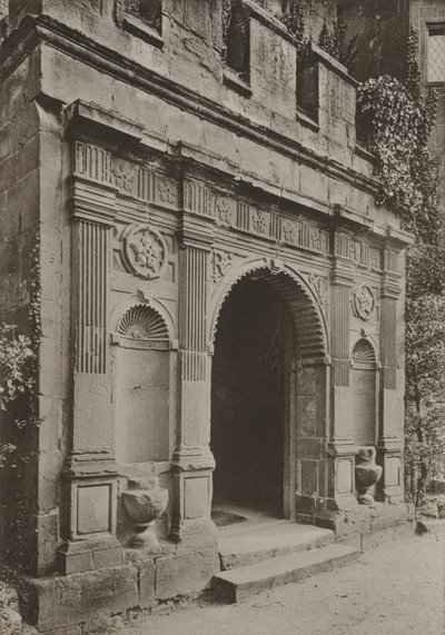 Doorway, Porch at the Gate House, Kenilworth (č/b foto) od William Galsworthy Davie