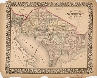 Plán města Washington - hlavního města Spojených států amerických od William Gamble