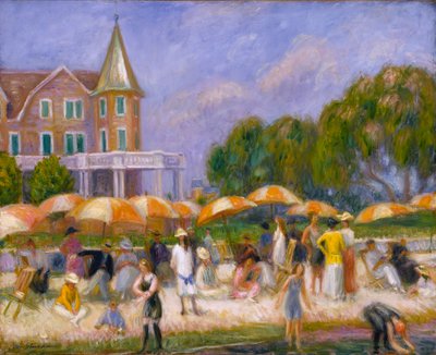 Slunečníky na pláži v Blue Point od William Glackens