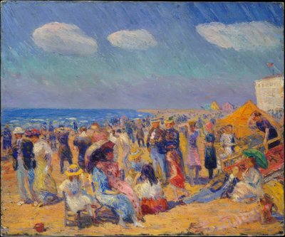 Dav lidí na pobřeží od William Glackens
