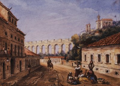 Akvadukt a klášter svaté Terezy, Matacaballos Street, Rio de Janeiro, od William Gore Ouseley