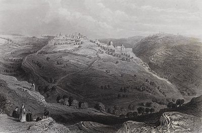 Mount Lion, Jeruzalém, z Hill of Evil Counsel od William H. Bartlett