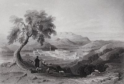 Nazareth, při pohledu na rovinu Esdraelon (rytina) od William H. Bartlett