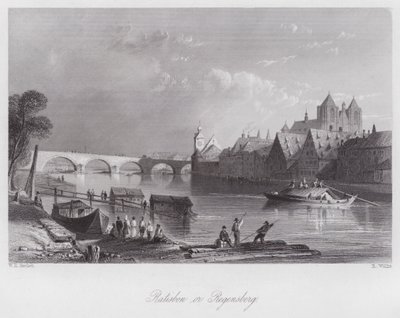 Ratisbon nebo Regensberg (rytina) od William H. Bartlett
