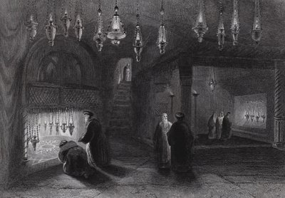 Svatyně Narození Páně, Betlém (rytina) od William H. Bartlett
