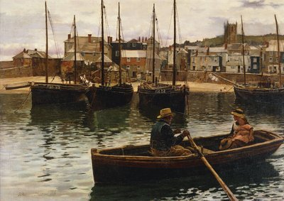 Přístav, St.Ives, Cornwall, 1885 od William H. Bartlett