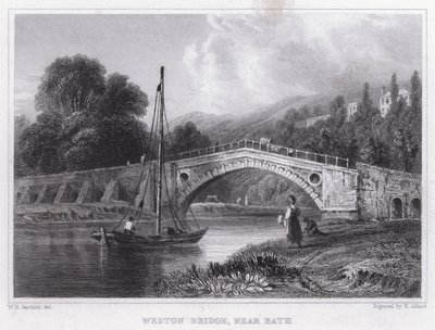Weston Bridge, poblíž Bath (rytina) od William H. Bartlett