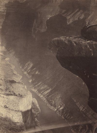 Pohled na jih do Grand Cañon, řeka Colorado, Sheavwitz Crossing, 1872. od William H. Bell