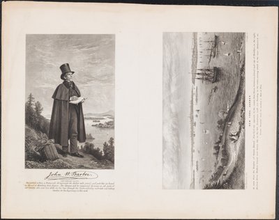 A. John W. Barber; B. New York Harbor, cca 1849 (rytina) od William H. Dougal