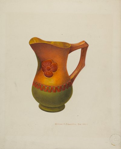 Vyřezávaný dřevěný džbán, c. 1940. od William H Edwards