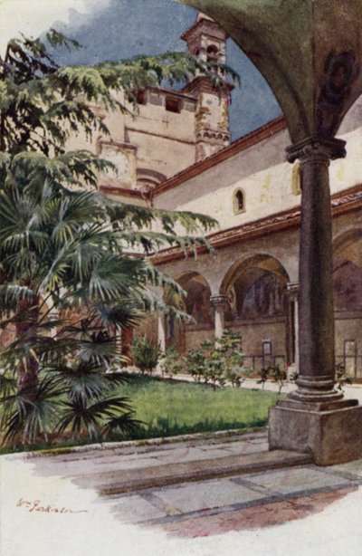 Chiostro Di S Marco, Florencie (barva lito) od William H. Parkinson