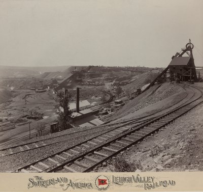 Knickerbocker Colliery poblíž Shenandoah, Lehigh Valley Railroad od William H. Rau