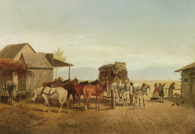 California Stagecoach Halt, 1875 od William Hahn