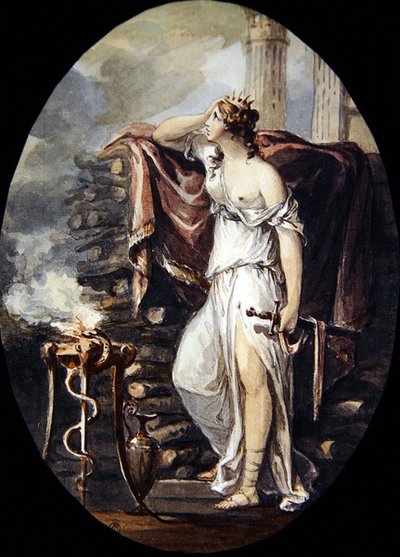 Dido (akvarel na papíře) od William Hamilton