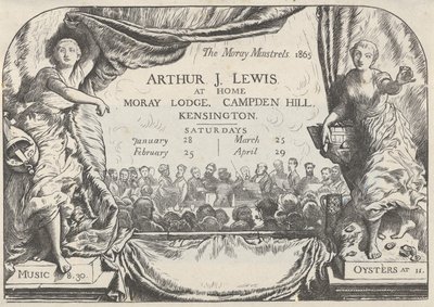Pozvánka Moray Minstrels Arthura Jamese Lewise, 1865. od William Harcourt Hooper
