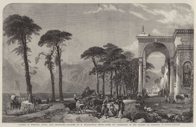 Den trhu, Luino, jezero Maggiore od William Harding Collingwood-Smith