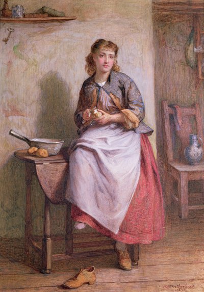 Dívka loupání brambor od William Harris Weatherhead