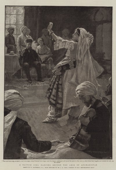 Dívka z Nautche tančí před afghánským Amirem od William Hatherell