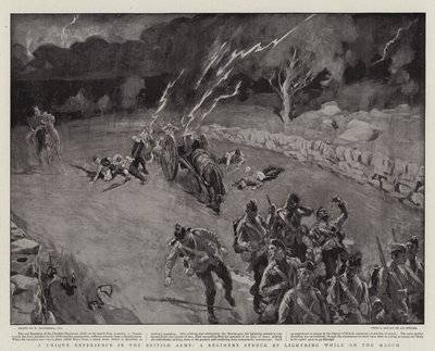 Jedinečná zkušenost v britské armádě, pluk zasažený osvětlením na pochodu od William Hatherell