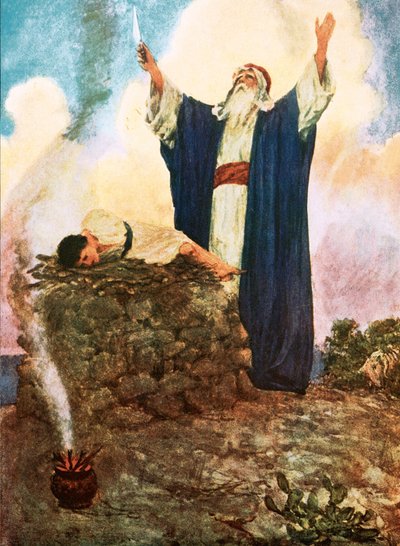 Abraham obětoval Izáka od William Hatherell