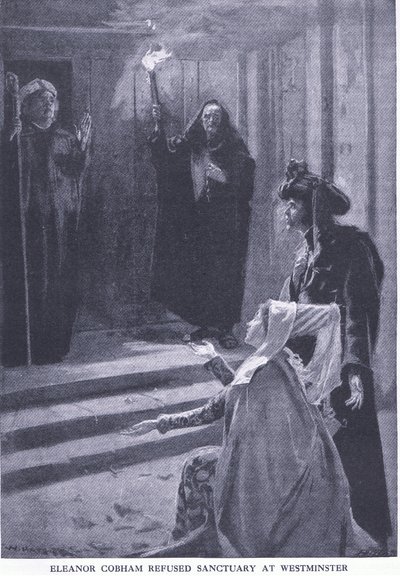 Eleanor Cobhamová odmítla útočiště ve Westminsteru, z knihy Cassells History of the British People vydané společností Waverley Book Company Limited, cca 1940. od William Hatherell