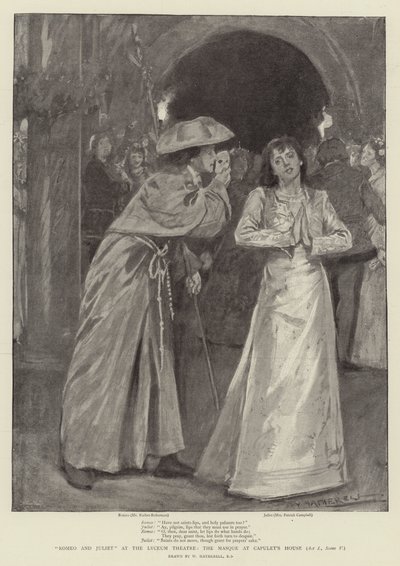 Romeo a Julie v divadle Lyceum, Maska v Capuletově domě, I. dějství, V. scéna od William Hatherell