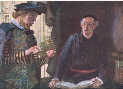 Shakespeare kupuje svazek v knihkupectví, z My Magazine, pub.1922 od William Hatherell