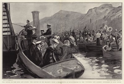 Plavba krále a královny, návrat Jeho Veličenstva z Deer Drive v Kinlochmore do Victoria and Albert, kotvící v Loch Leven od William Hatherell
