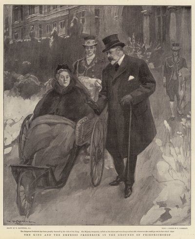 Král a císařovna Fridrich v areálu Friedrichshofu od William Hatherell