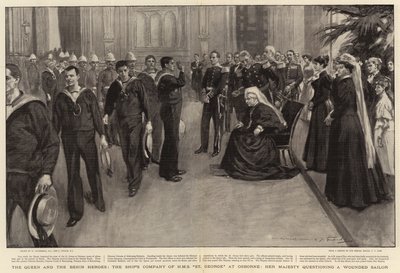 Královna a beninští hrdinové, Lodní společnost HM St George v Osborne, Její Veličenstvo vyslýchá zraněného námořníka od William Hatherell