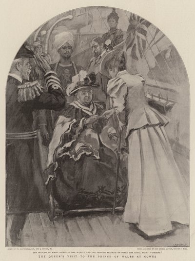 Návštěva královny u prince z Walesu v Cowes od William Hatherell