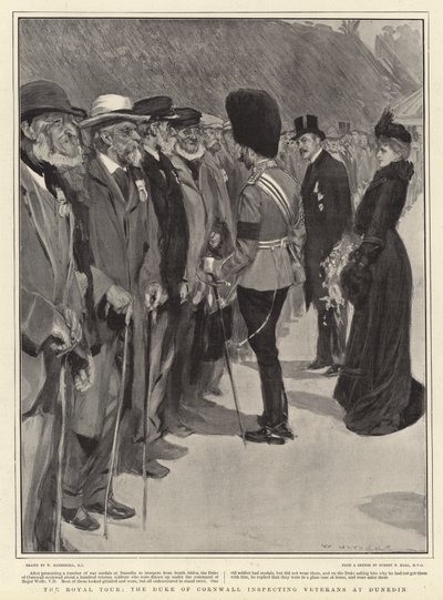 Royal Tour, vévoda z Cornwallu kontroluje veterány v Dunedinu od William Hatherell