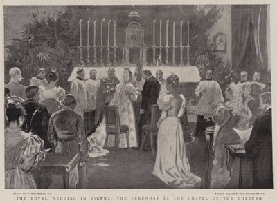 Královská svatba ve Vídni, obřad v kapli Hofburgu od William Hatherell